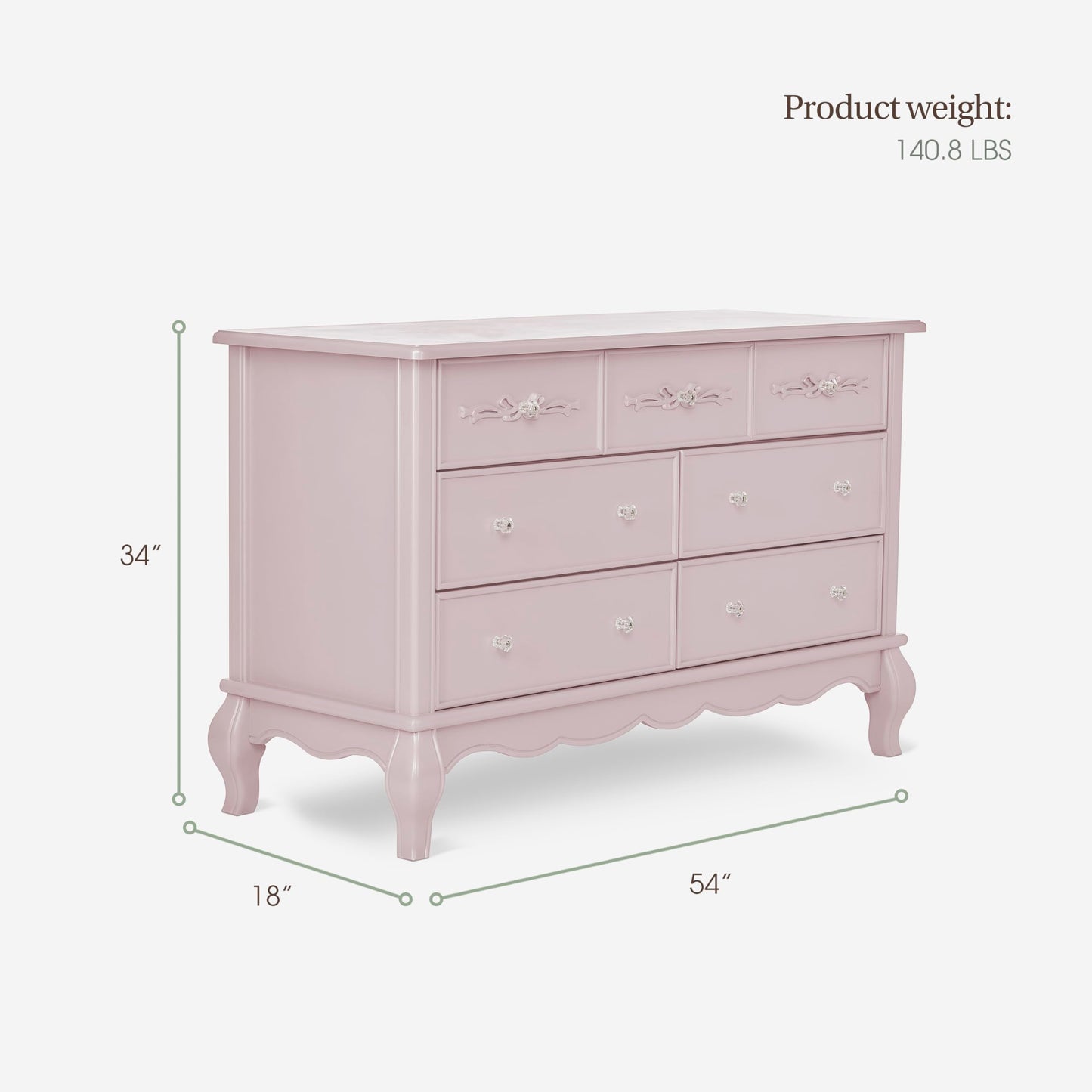 Aurora 7-Drawer Double Dresser with Elegant Detailing