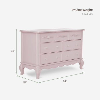 Aurora 7-Drawer Double Dresser with Elegant Detailing