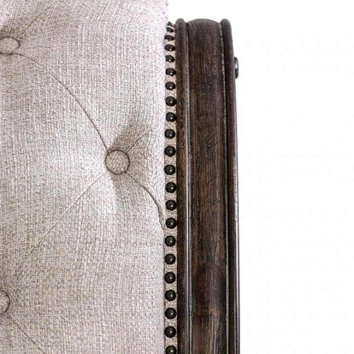 Upholstered Sleigh Bed with Button-Tufted Headboard