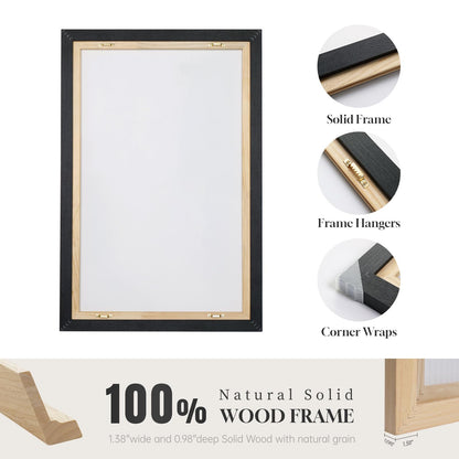 Vertical Abstract Framed Canvas Wall Art Set of 2