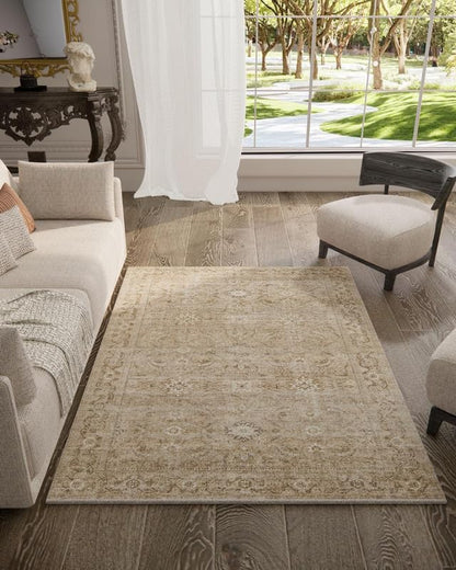 Washable Vintage Runner Rug with Non-Slip Backing