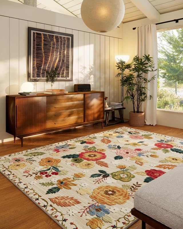 Washable Vintage Runner Rug with Non-Slip Backing