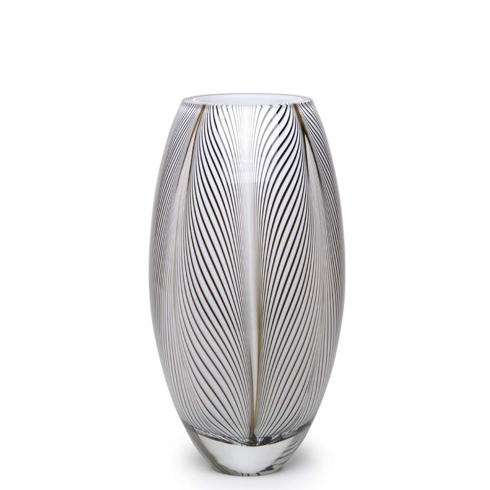 Feather Pattern Decorative Vase with Sculptural Form