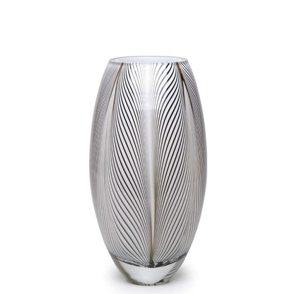 Feather Pattern Decorative Vase with Sculptural Form