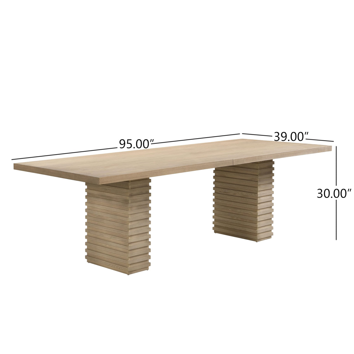 Modern Dining Table Set for 8 with Ash Wood Finish