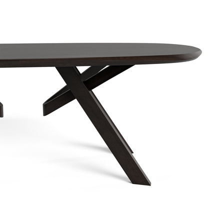 Mid-Century Solid Wood Rectangular Dining Table