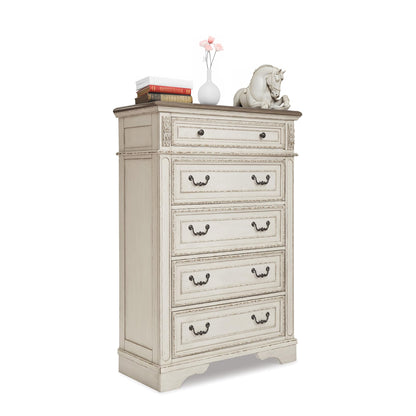 Realyn Vintage 5-Drawer Chest with Elegant Detailing