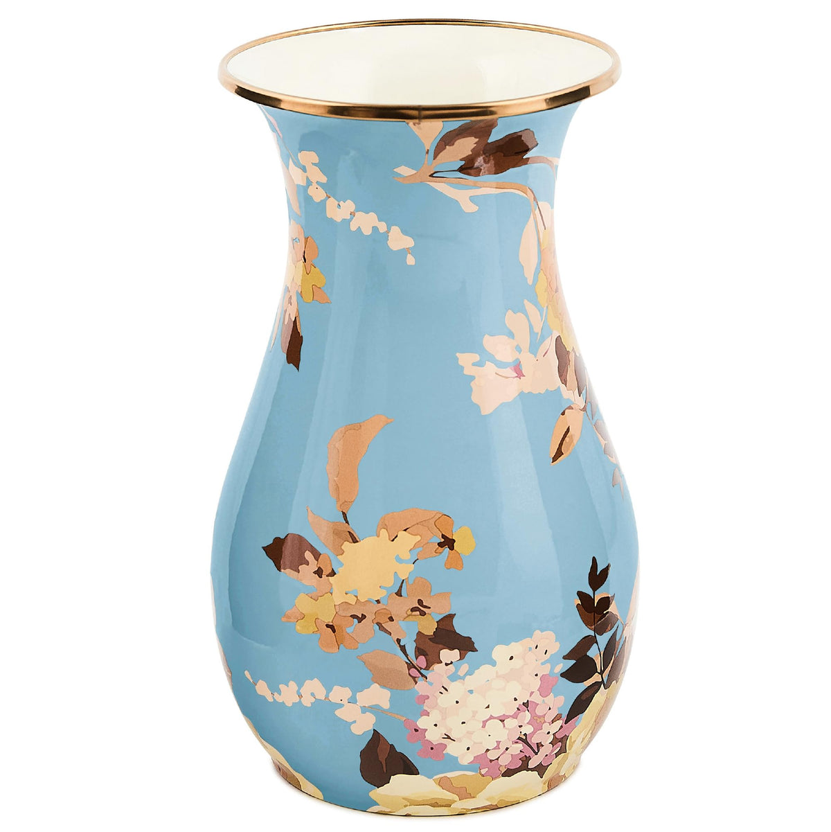 Tall Enamel Decorative Vase with Sculptural Design