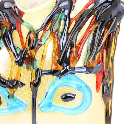 Murano Picasso Head Glass Vase, 15-Inch Hand Blown