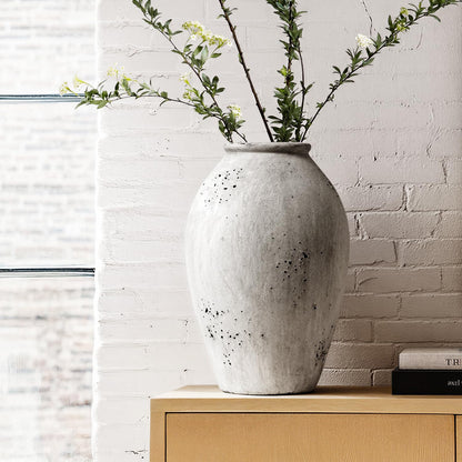 Wabi Sabi Rustic Ceramic Floor Vase in Greige