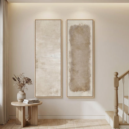Vertical Abstract Framed Canvas Wall Art Set of 2