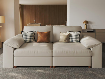 Faux Leather Modular Sectional Sofa for Large Spaces