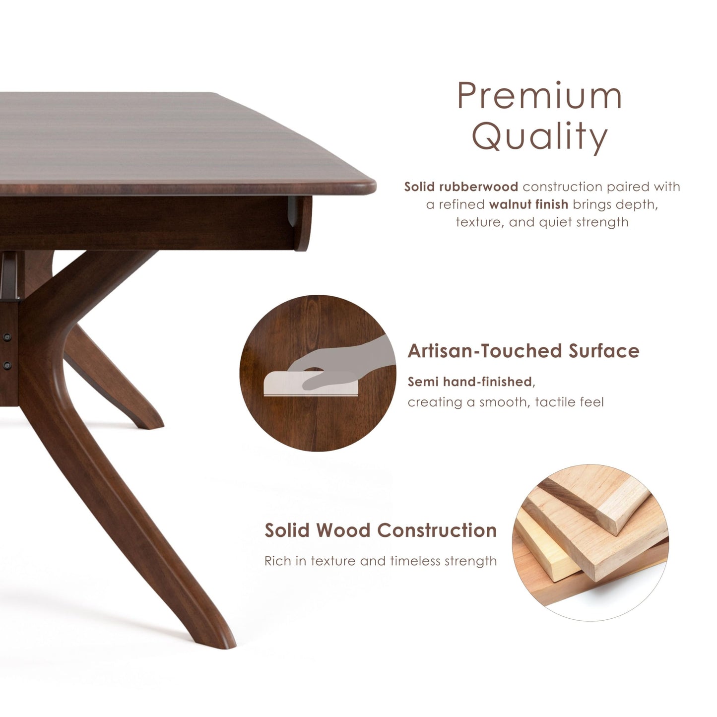 Live Edge Expandable Dining Set with Walnut Finish