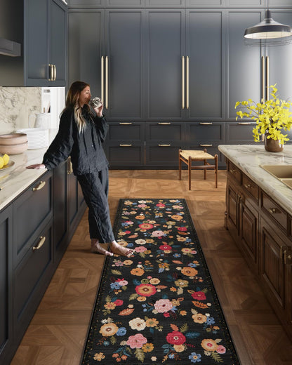 Washable Vintage Runner Rug with Non-Slip Backing