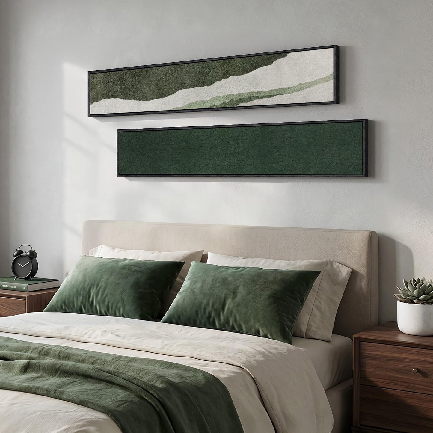 Vertical Abstract Framed Canvas Wall Art Set of 2