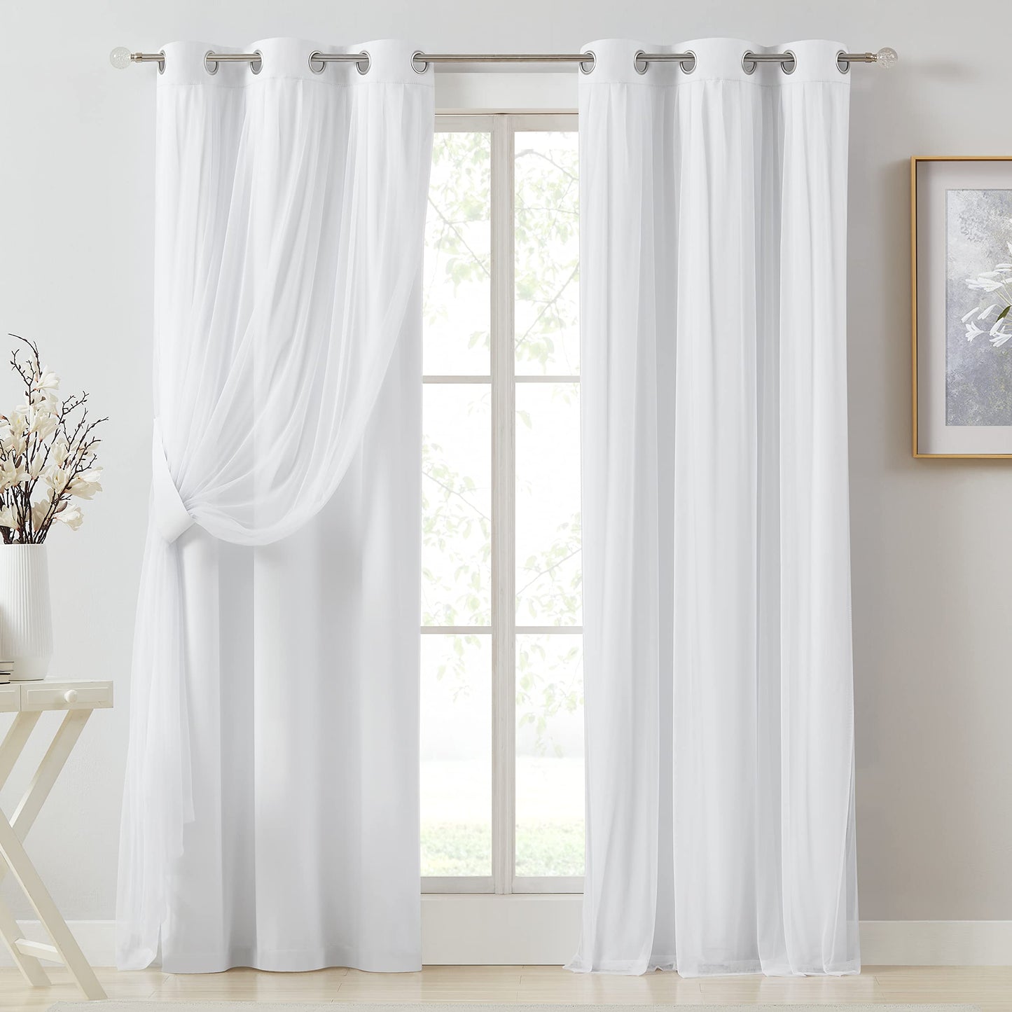 Overlay Grommet Curtains with Layered Draping
