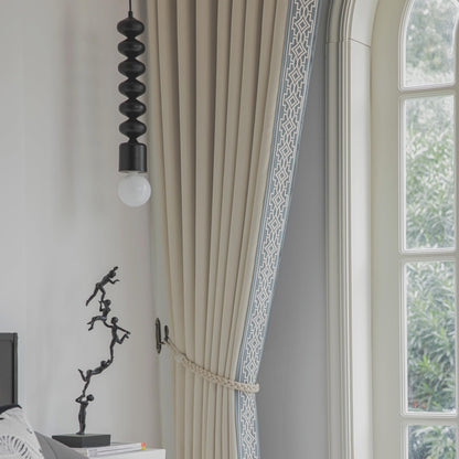 Embroidered Blackout Curtains with Pinch Pleats