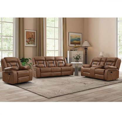 Faux Leather Reclining Living Room Furniture Set