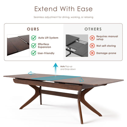 Live Edge Expandable Dining Set with Walnut Finish