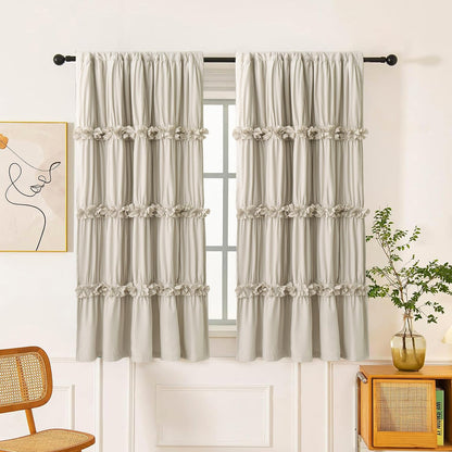 Thermal Blackout Curtains with Handmade Bow Ties