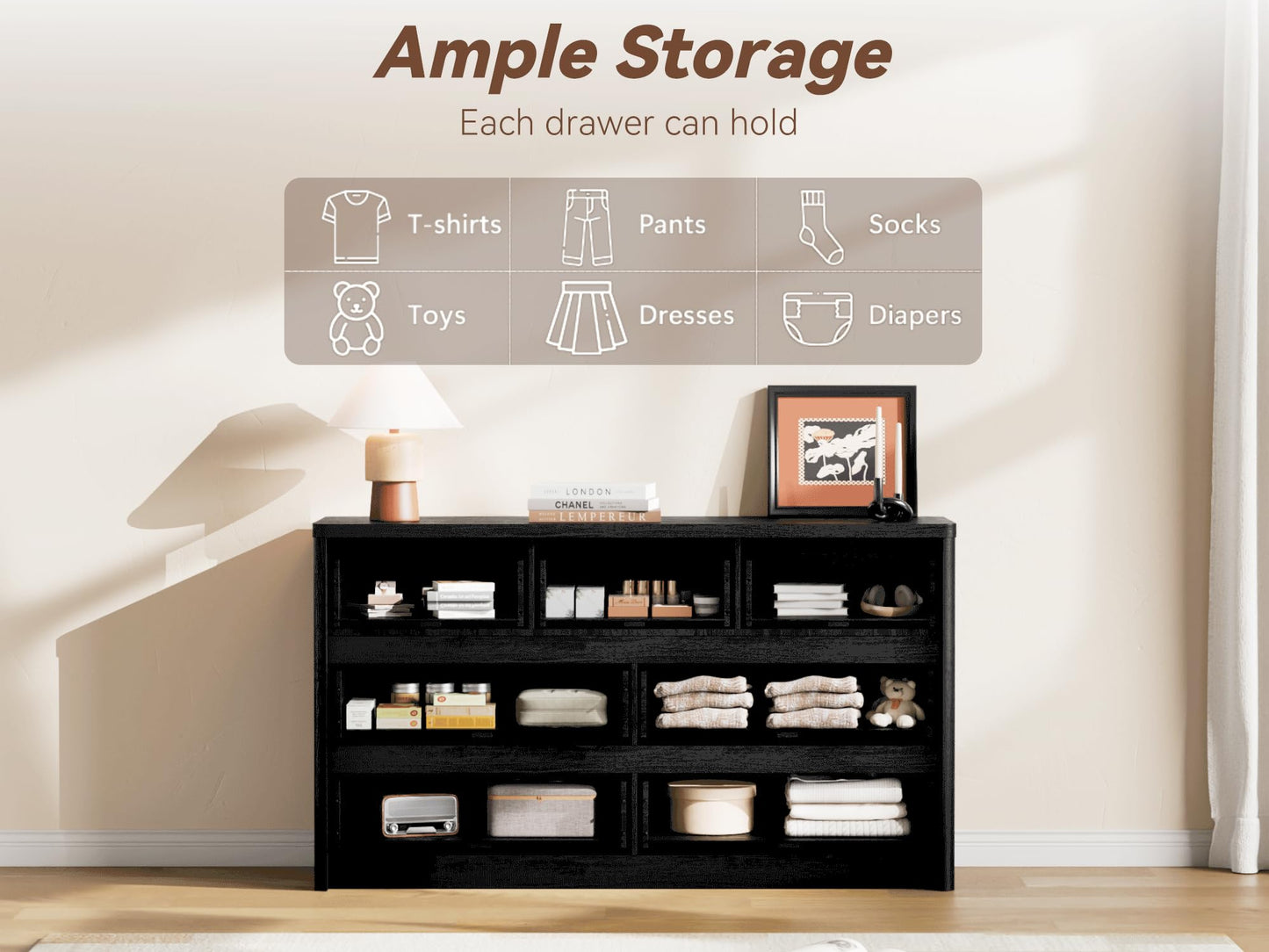 Modern 9-Drawer Bedroom Set with Matching Nightstands