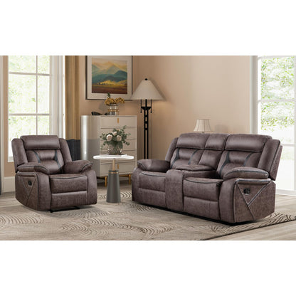 Faux Leather Reclining Living Room Furniture Set