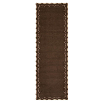 Scalloped Washable Area Rug with Non-Slip Backing