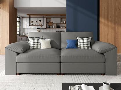 Faux Leather Modular Sectional Sofa for Large Spaces