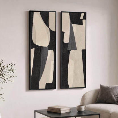 Vertical Abstract Framed Canvas Wall Art Set of 2