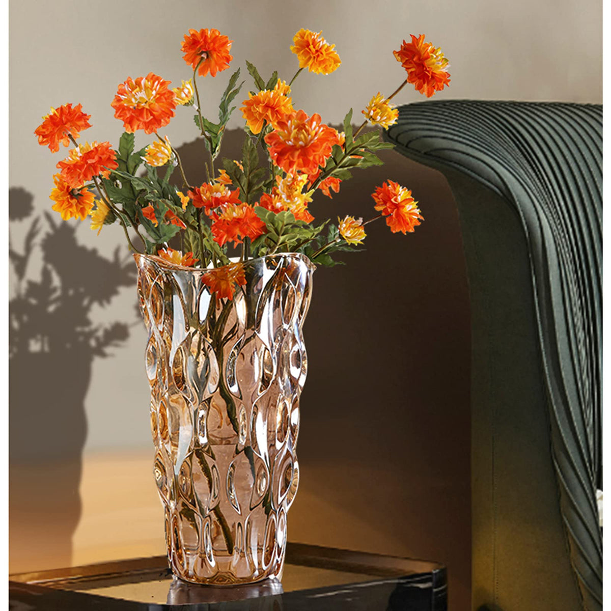 Thick Glass Flower Vase for Table Centerpieces