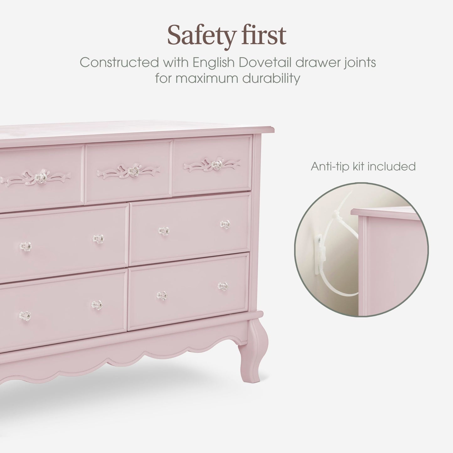 Aurora 7-Drawer Double Dresser with Elegant Detailing