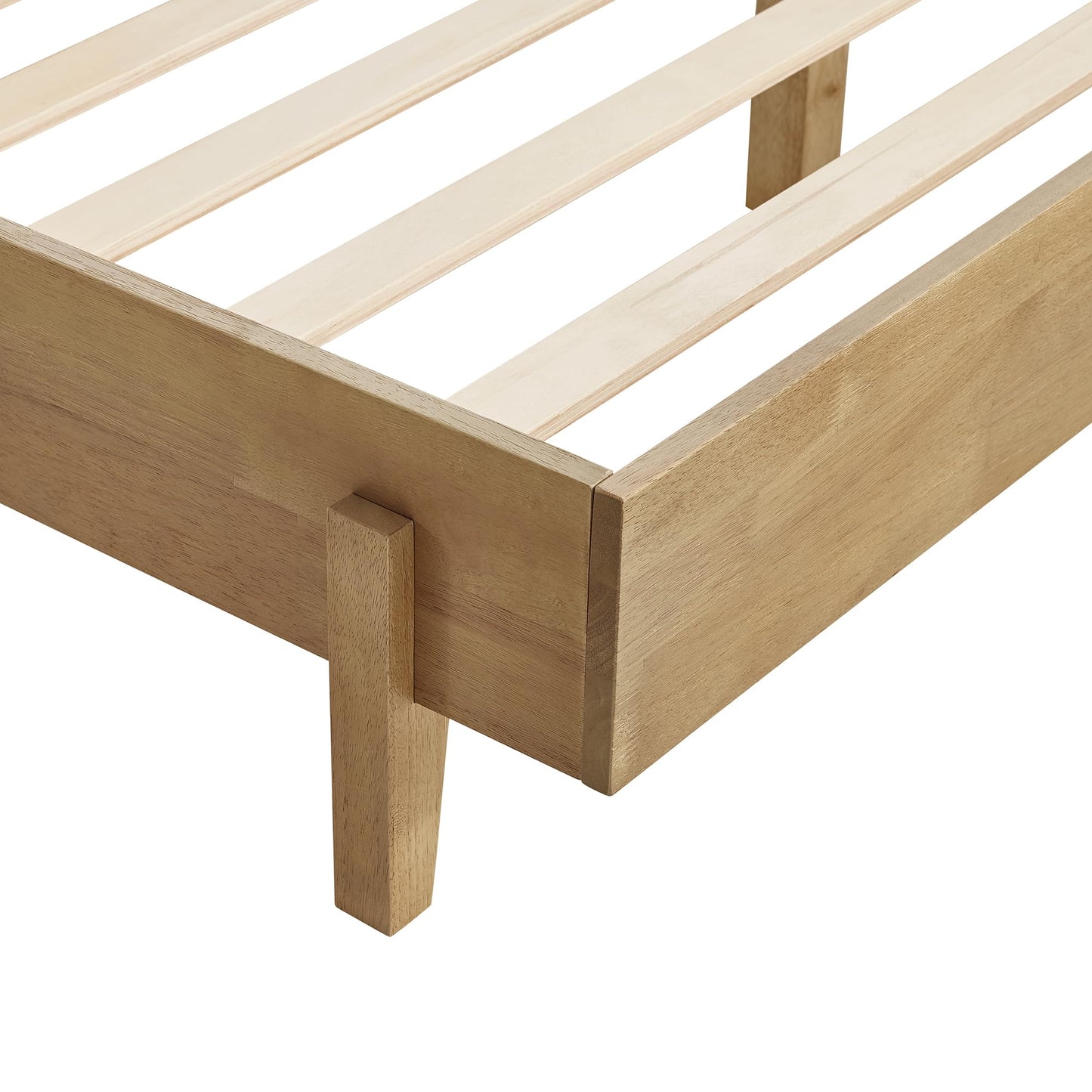 Boucle Upholstered Platform Bed with Headboard