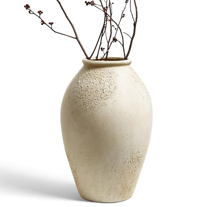 Wabi Sabi Rustic Ceramic Floor Vase in Greige