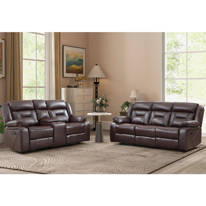 Faux Leather Reclining Living Room Furniture Set
