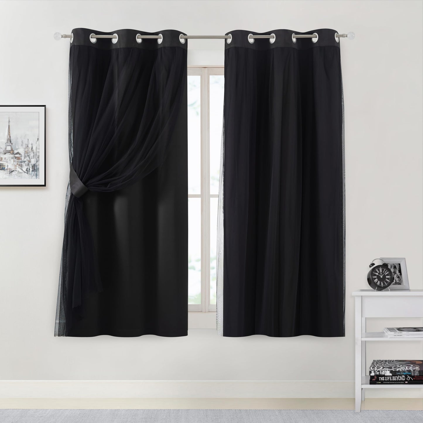 Overlay Grommet Curtains with Layered Draping
