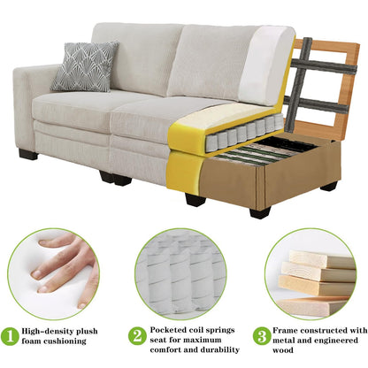 Oversized Modular Sectional Sofa with Ottoman