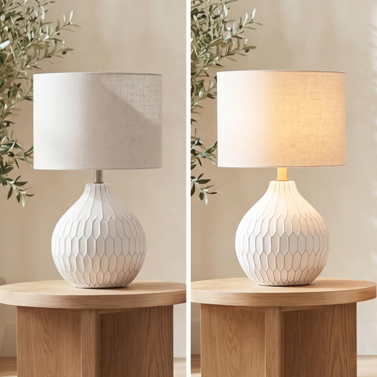 Wardmont 18-Inch Dimensional Ceramic Table Lamp