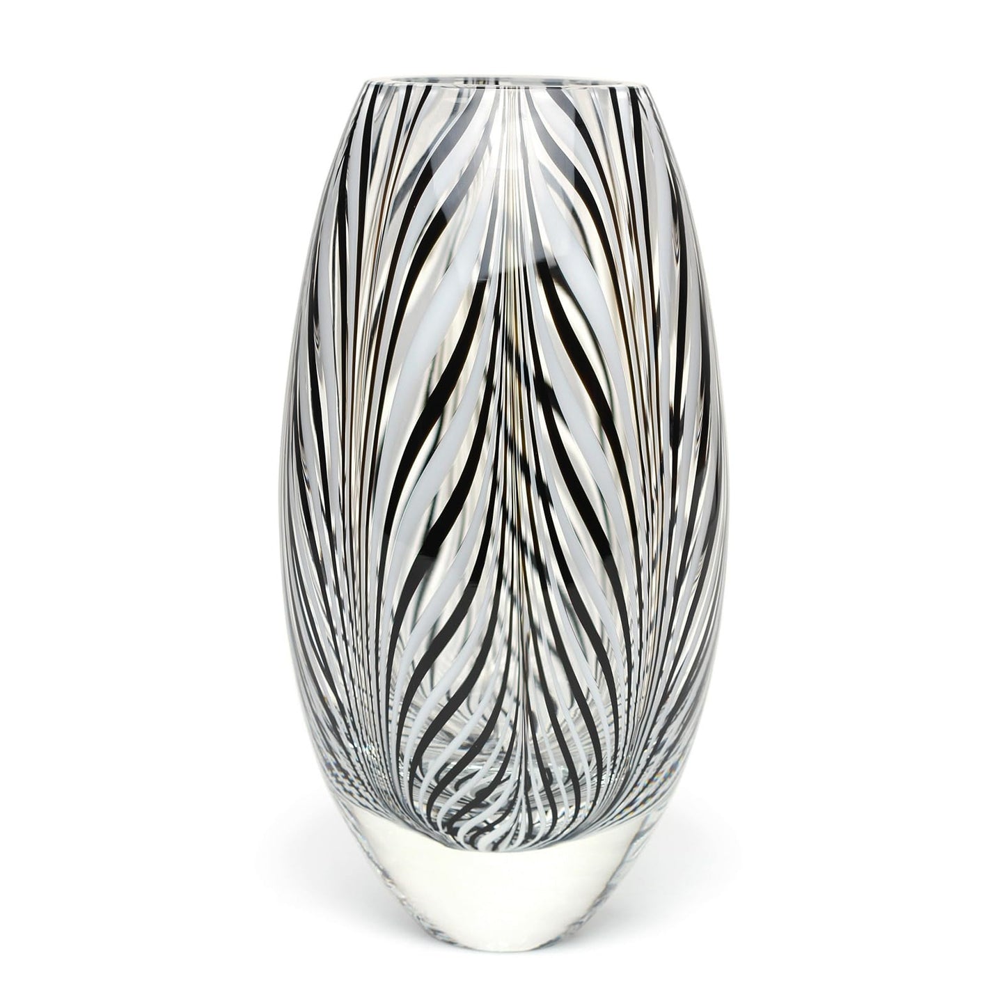 Feather Pattern Decorative Vase with Sculptural Form
