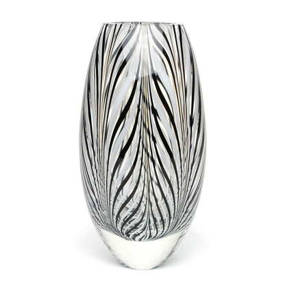 Feather Pattern Decorative Vase with Sculptural Form