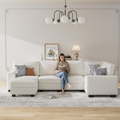 Oversized Modular Sectional Sofa with Ottoman