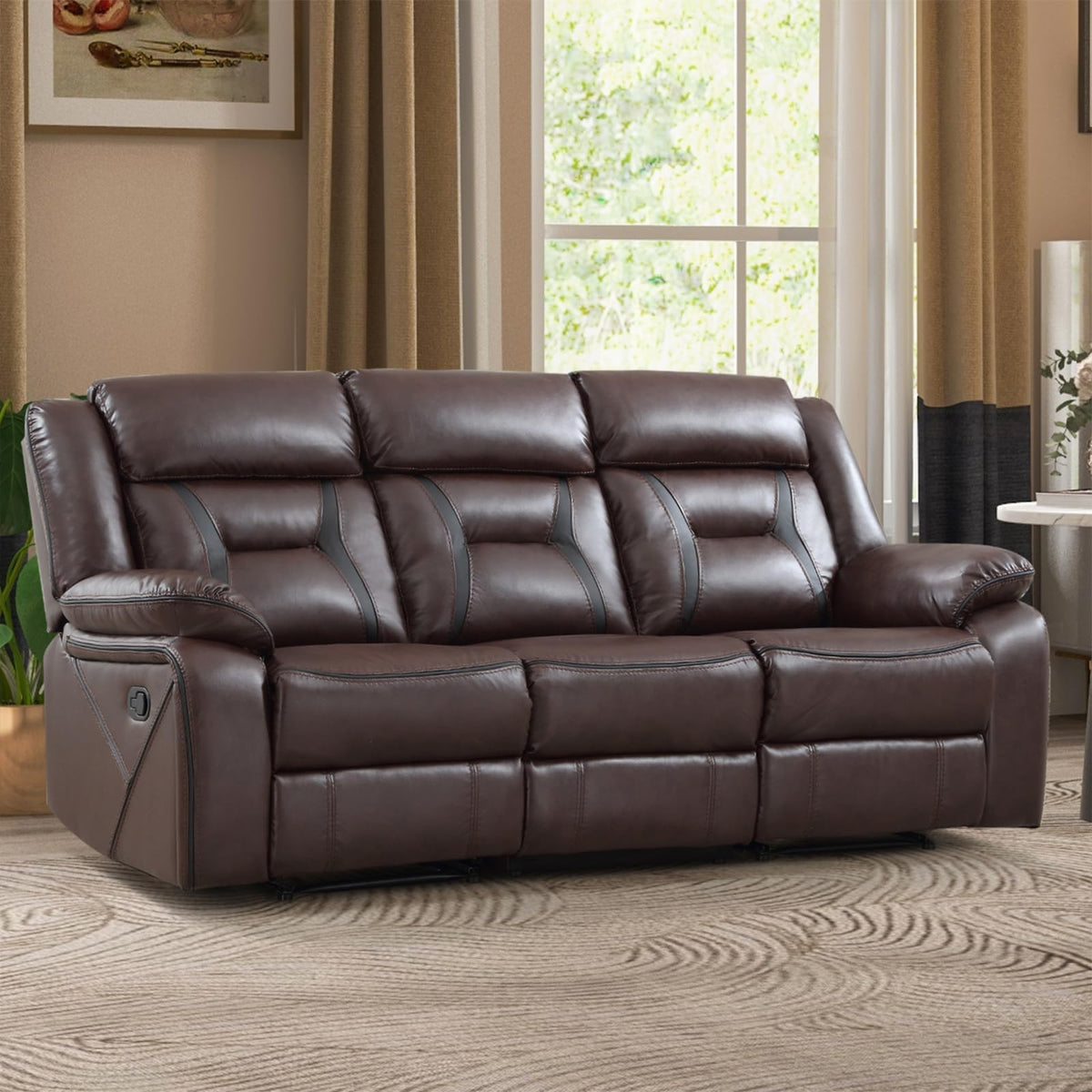 Faux Leather Reclining Living Room Furniture Set