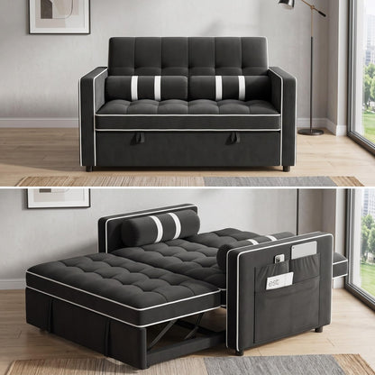 Convertible Futon Sofa Bed with Adjustable Backrest