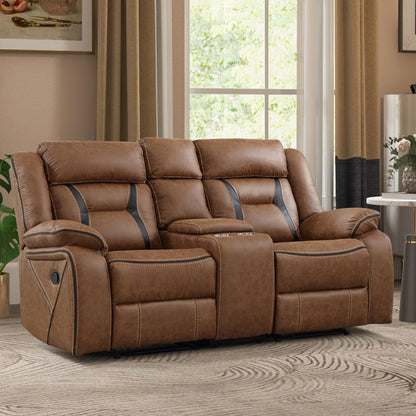 Faux Leather Reclining Living Room Furniture Set