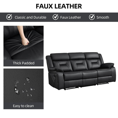 Faux Leather Reclining Living Room Furniture Set