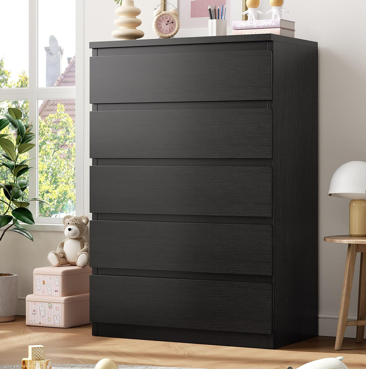 Modern 5-Drawer Bedroom Dresser with Slim Profile