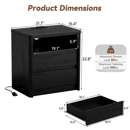 Modern 9-Drawer Bedroom Set with Matching Nightstands