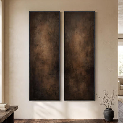 Vertical Abstract Framed Canvas Wall Art Set of 2