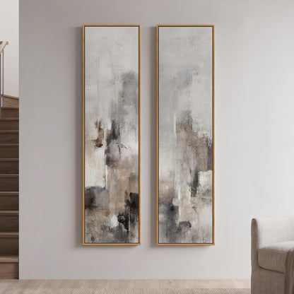 Vertical Abstract Framed Canvas Wall Art Set of 2