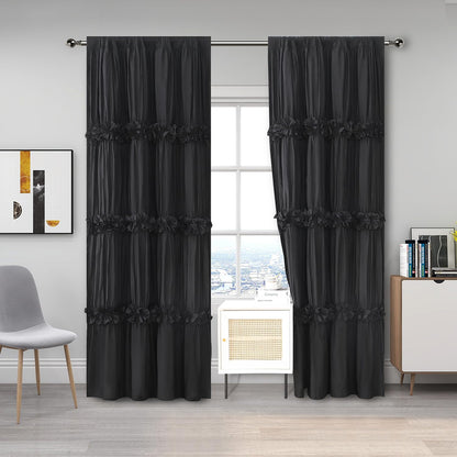 Thermal Blackout Curtains with Handmade Bow Ties