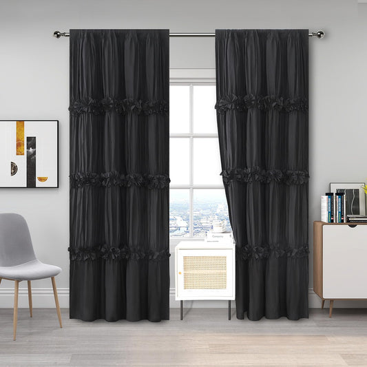 Thermal Blackout Curtains with Handmade Bow Ties